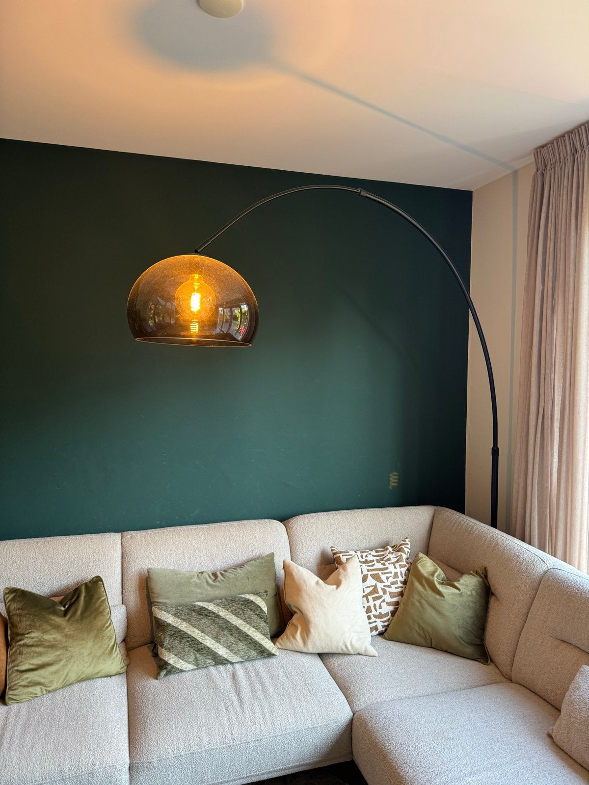 Booglamp met kap - Modern design, Huis en Inrichting, Ophalen, Kunststof, 200 cm of meer, E27 (groot)