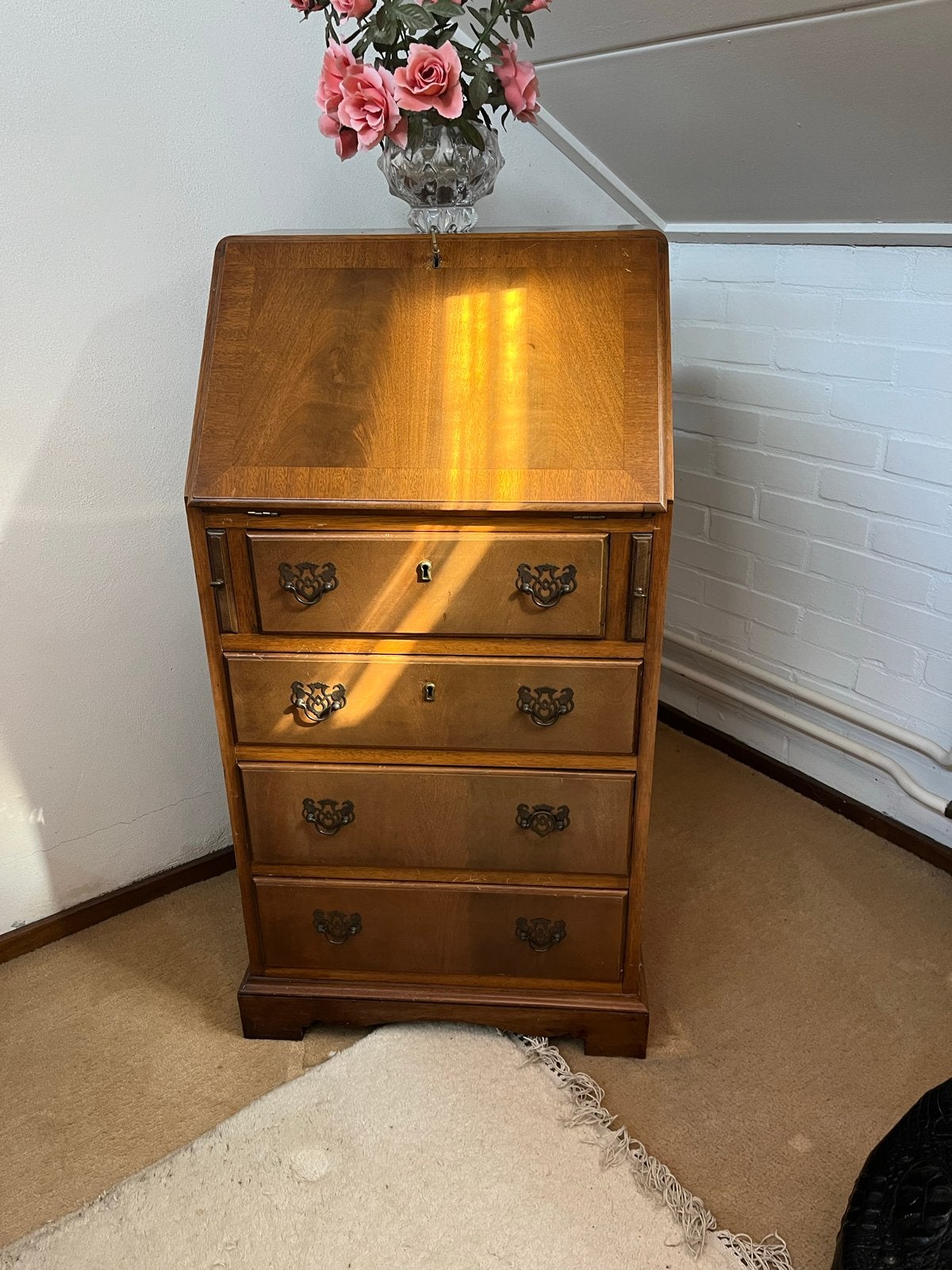 Antiek Houten Secretaire Bureau met Lades, Ophalen