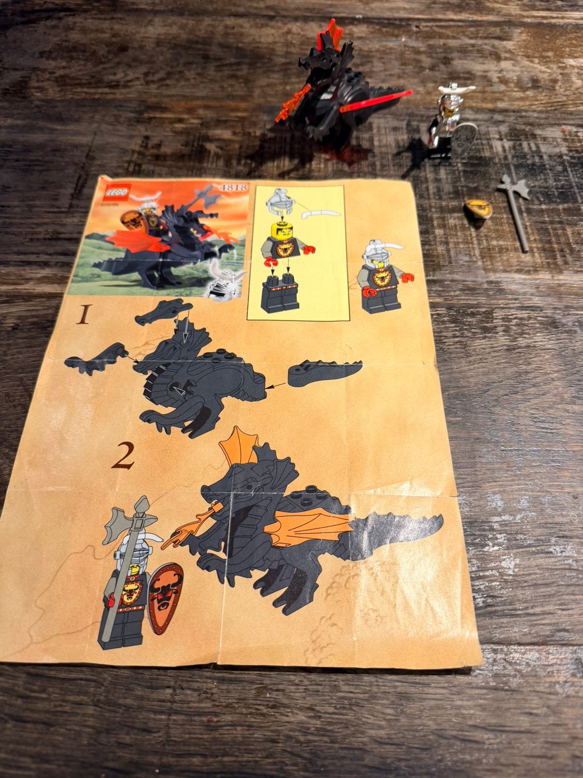Lego 4818 - Castle / Knight’s Kingdom: Dragon Rider + Extras, Lego, Ophalen of Verzenden, Zo goed als nieuw, Castle