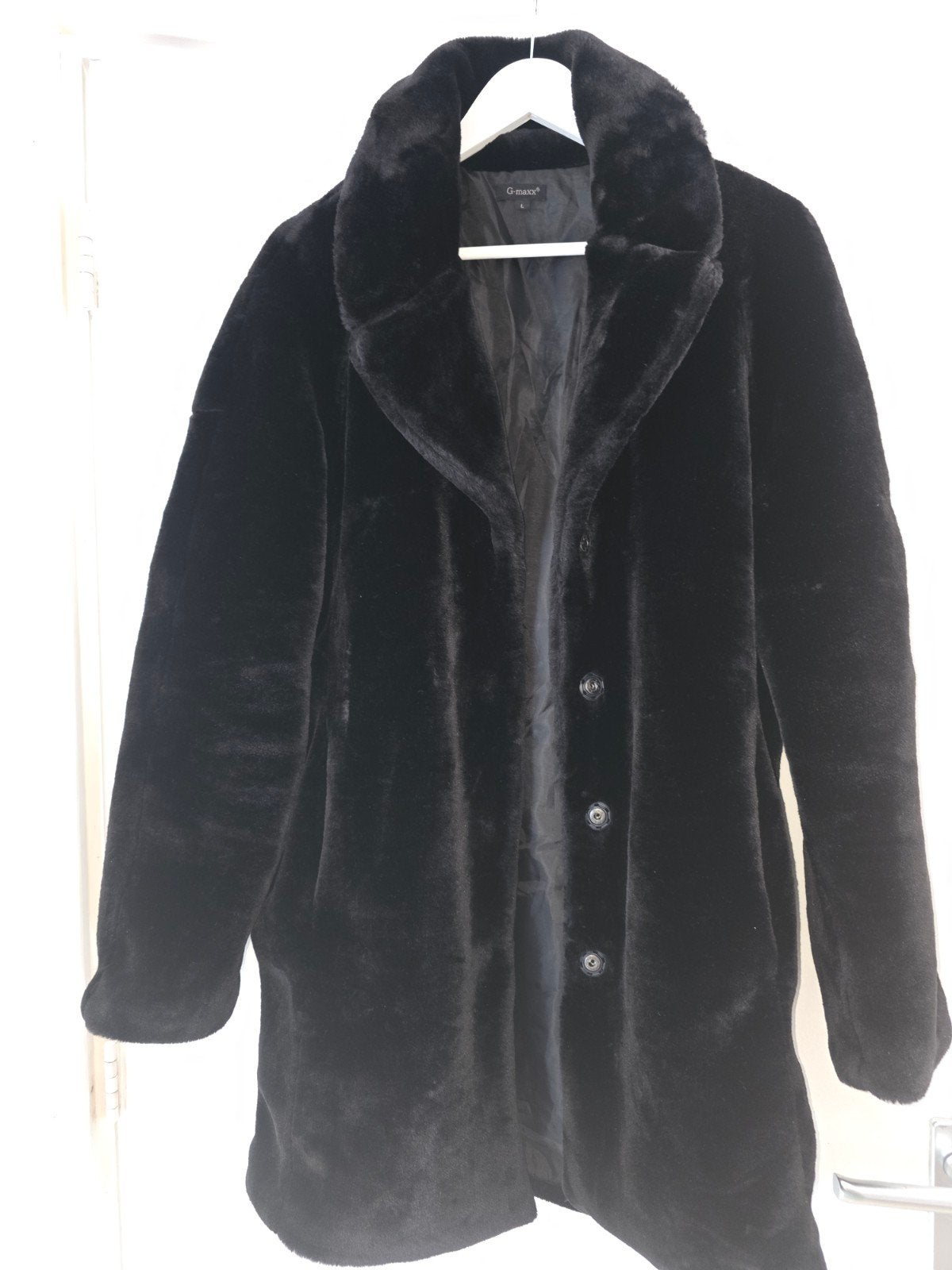 Zwarte G-maxx faux fur jas - Maat L, Zwart, Maat 42/44 (L), Ophalen of Verzenden, Zo goed als nieuw