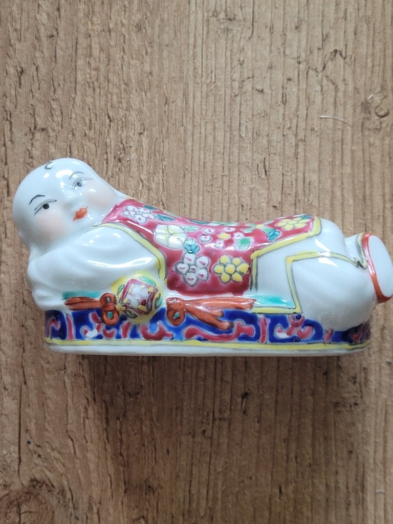 Chinese Famille Rose Hand Painted Buddha Porcelain Head Rest, Antiek en Kunst, Ophalen of Verzenden