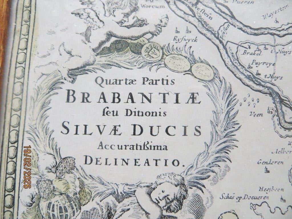 Mooie Zwart-wit BraBANT KAART IN GOED LIJSTJE, Gelezen, Ophalen of Verzenden, Landkaart, 1800 tot 2000
