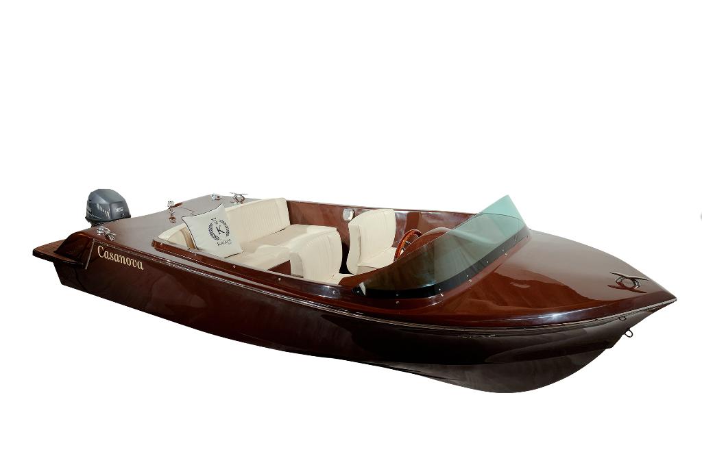 Casanova Classic 550 Riva-style boot, Watersport en Boten, Speedboten, Nieuw, Benzine, Minder dan 70 pk, Buitenboordmotor, Polyester