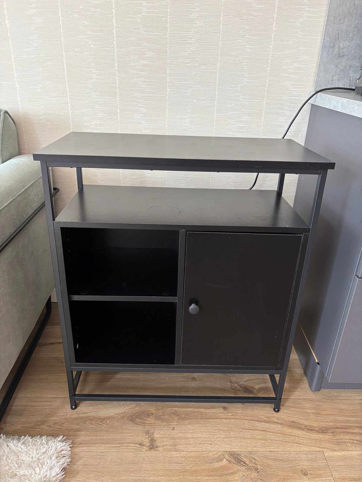 Zwart kastje met open en gesloten vakken, Huis en Inrichting, Ophalen, Gebruikt