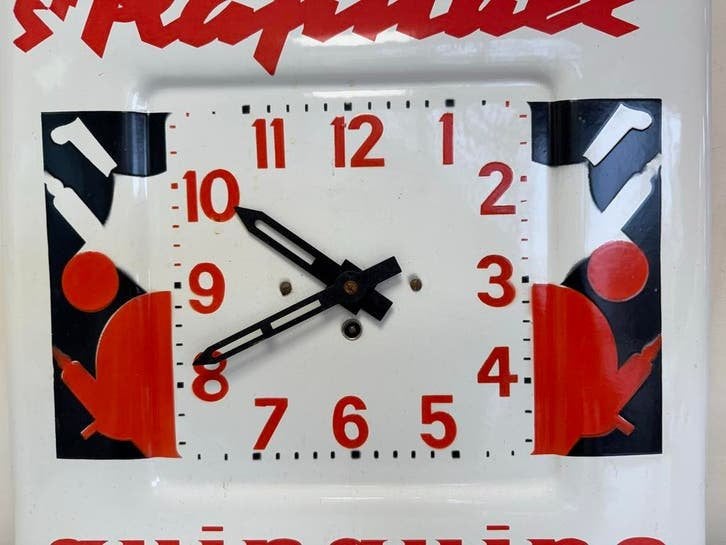 Vintage St Rapha?l Quinquina Emaille Emaille Klok, Verzamelen, Merken en Reclamevoorwerpen, Reclamebord, Gebruikt, ., Ophalen of Verzenden