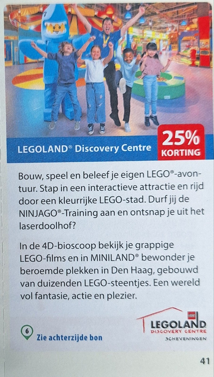 Legoland Scheveningen 25% korting, Drie personen of meer, Ticket of Toegangskaart