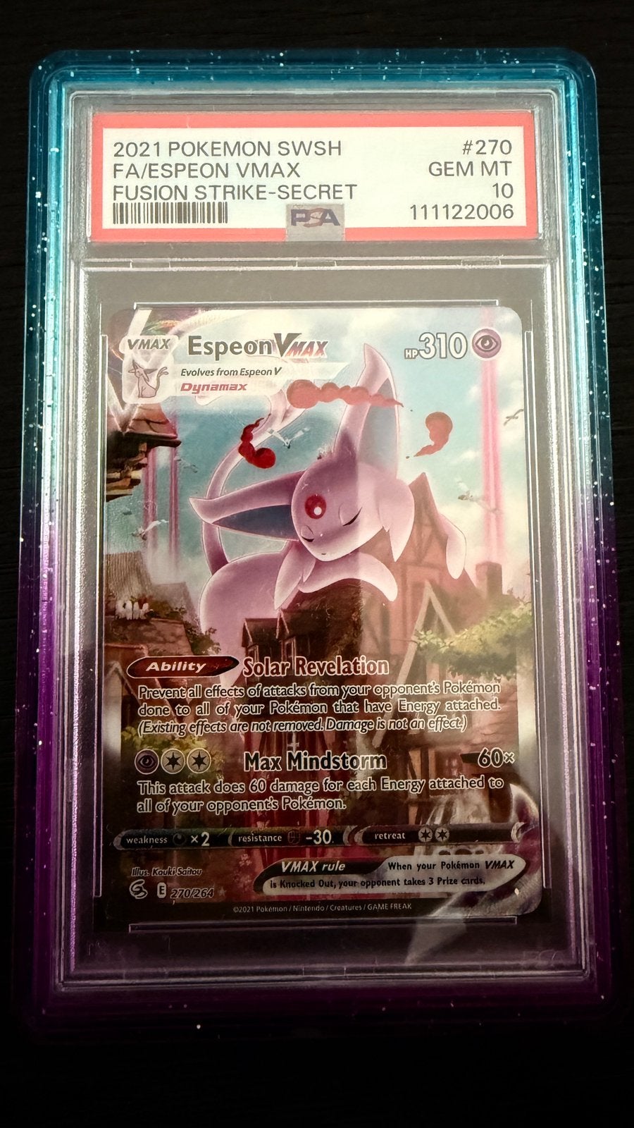 Espeon VMAX #209 Fusion Strike Secret PSA 10 Pokémon, Hobby en Vrije tijd, Verzamelkaartspellen | Pokémon, Ophalen of Verzenden