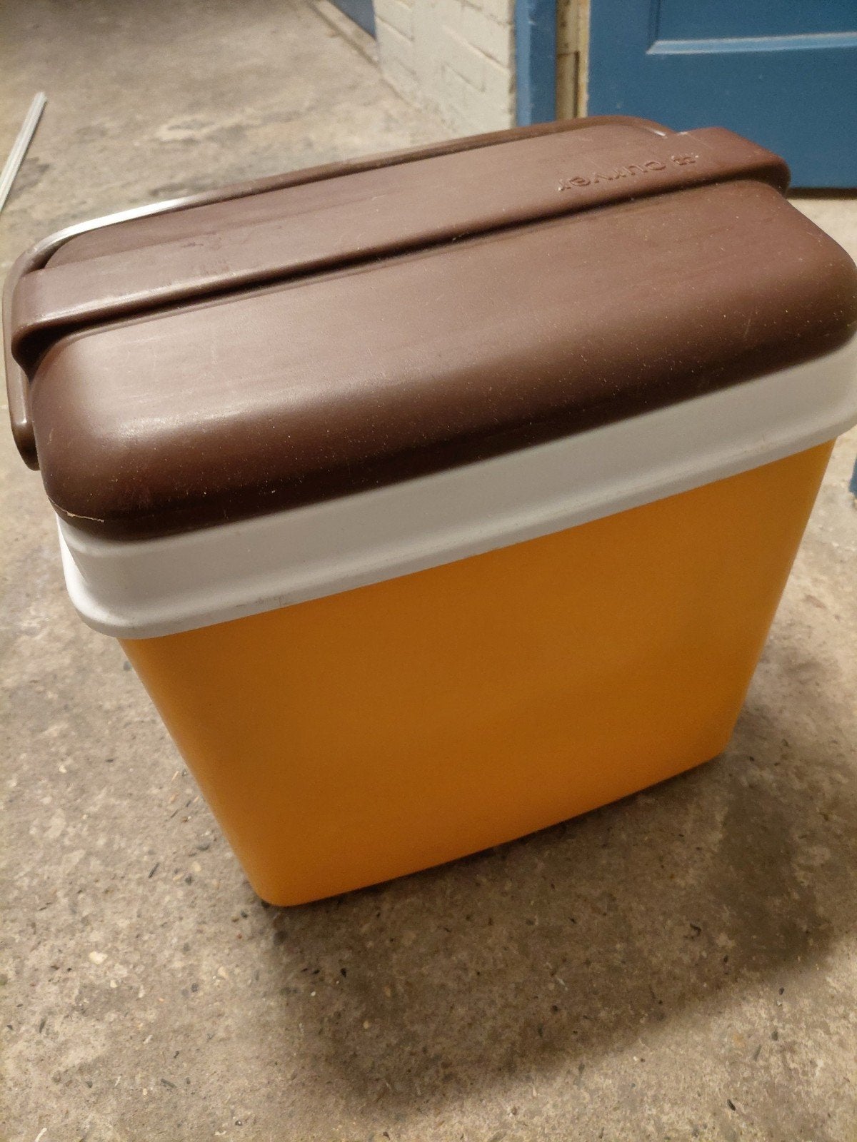 Curver koelbox - retro / vintage - bruin/oranje, Ophalen, Gebruikt, Koelelement