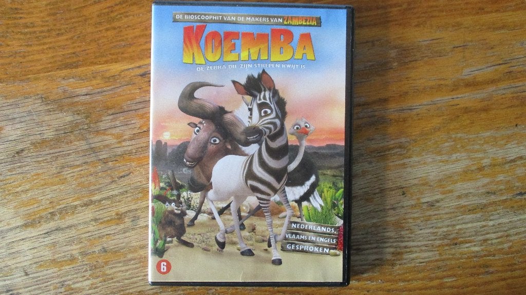 DVD: Koemba de Zebra die zijn strepen kwijt is., Zo goed als nieuw, Dieren, Vanaf 6 jaar, Film
