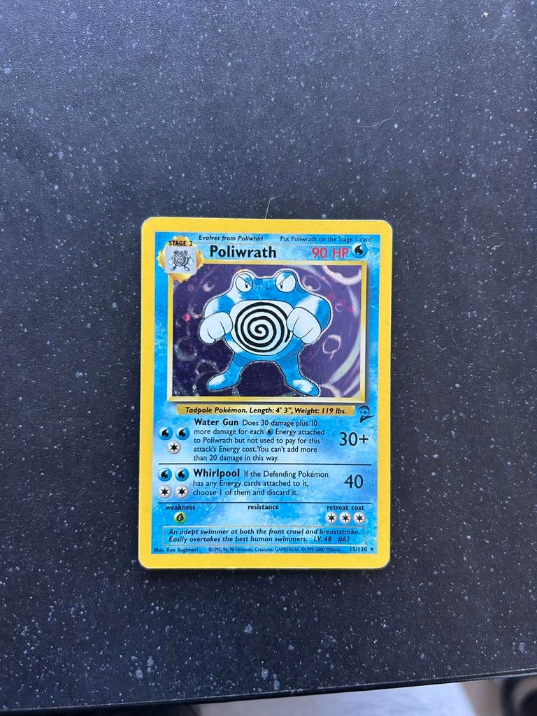 Poliwrath 15/130 Pokémon Kaart, Ophalen of Verzenden, Gebruikt, Losse kaart
