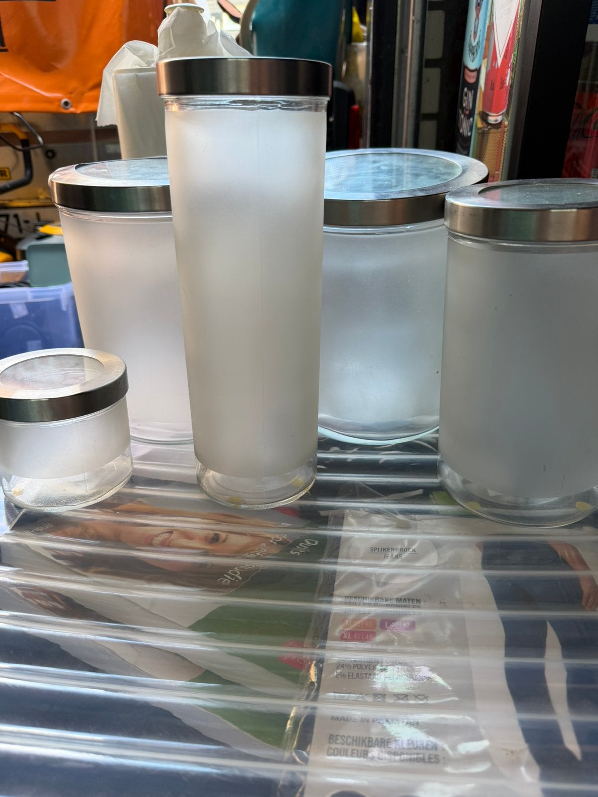 Glazen potten set, Ophalen, IKEA, Zilver, Voorraadpot