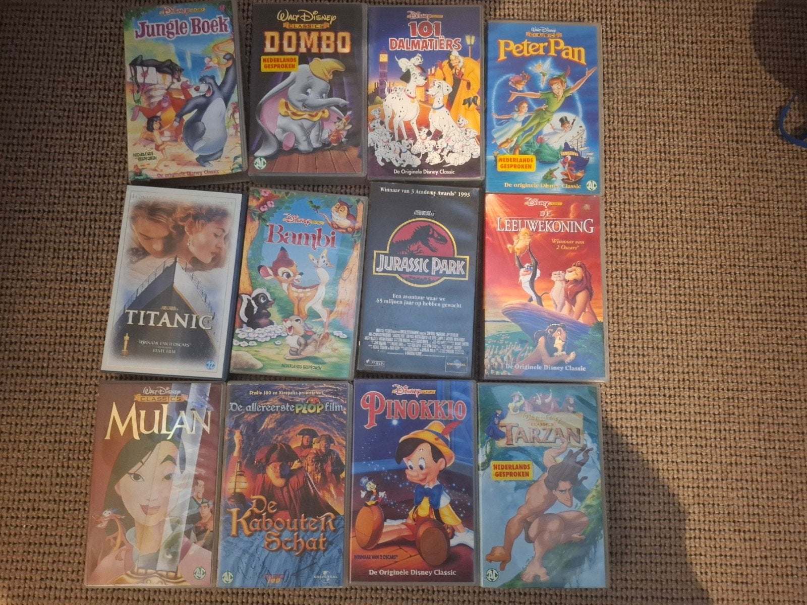Disney VHS Collectie: Mulan, Bambi, Dumbo, Peter Pan en meer, Nederlands ondertiteld, Gebruikt, Alle leeftijden, Kinderfilm