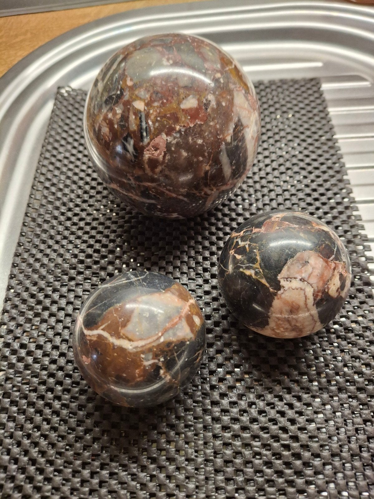 3 ballen halfedelsteen, Ophalen of Verzenden