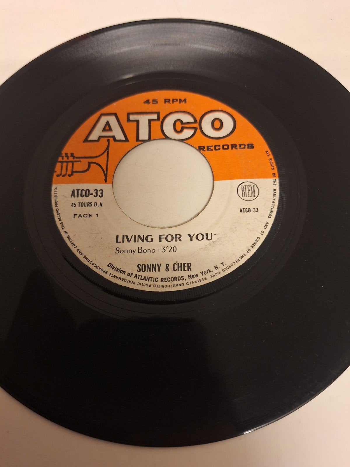 Sonny & Cher - Living for you, 1966., Cd's en Dvd's, Vinyl | Pop, Verzenden, 7 inch, Pop
