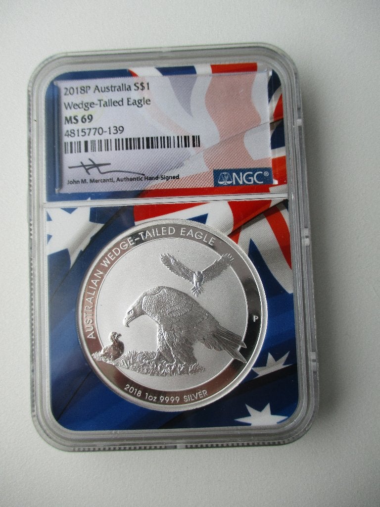 2018 Australia Wedge-Tailed Eagle silver NGC MS69, Postzegels en Munten, Ophalen of Verzenden, Zilver