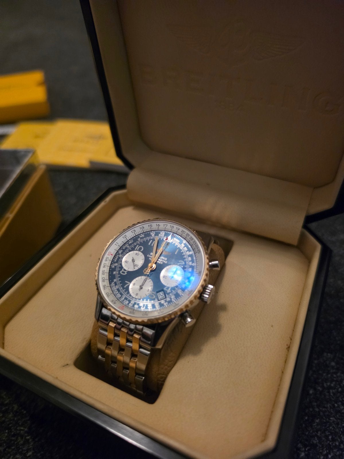 Breitling Navitimer Chronograaf Staal/Goud Polshorloge 42mm, Ophalen of Verzenden, Zo goed als nieuw, Polshorloge, Breitling