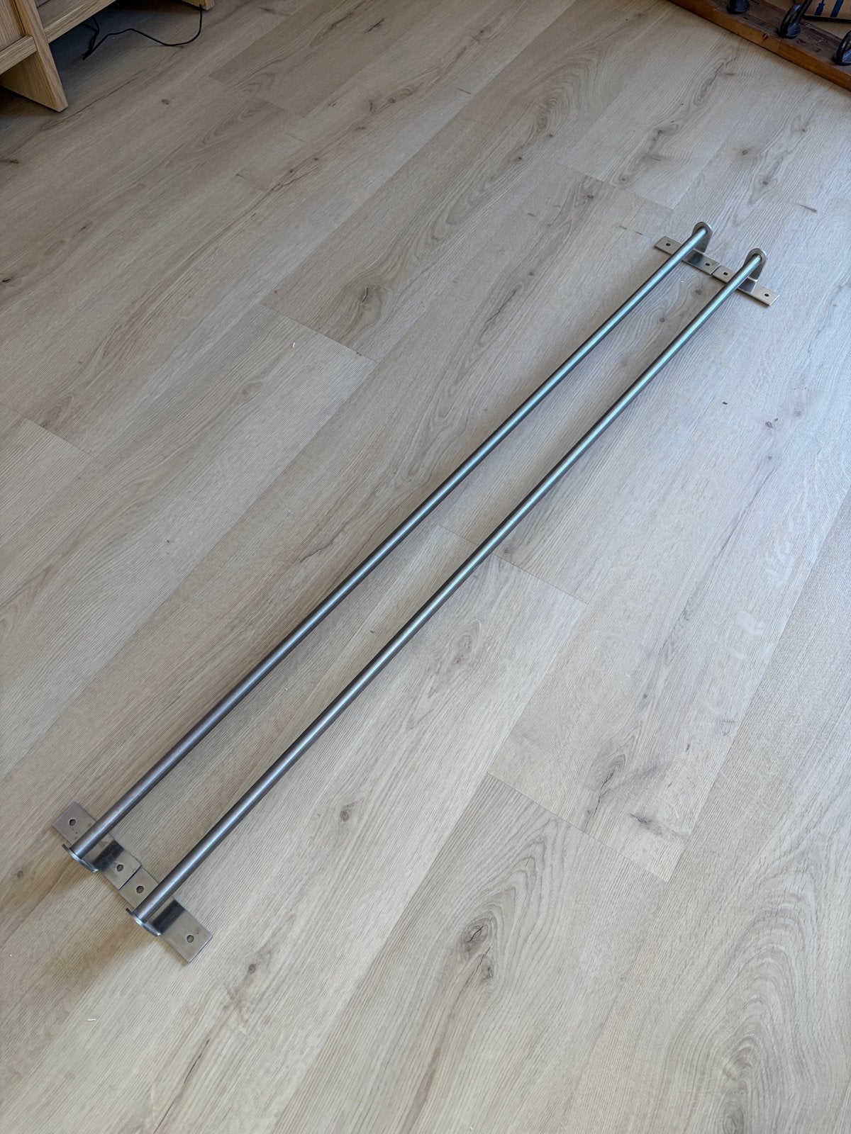 2x IKEA Grundtal stang 120cm - RVS keuken/badkamer, Ophalen, Gebruikt, Zilver, Metaal