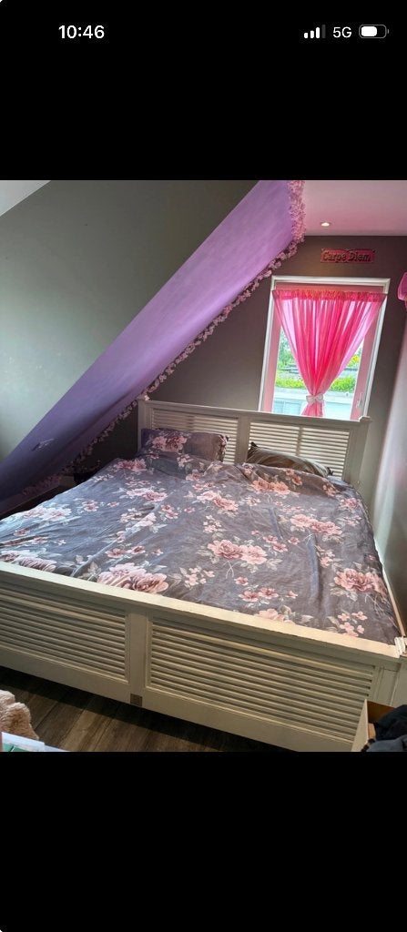 Riviera Maison shutter bed 180/200, Huis en Inrichting, Ophalen, Gebruikt, Tweepersoons, Landelijk