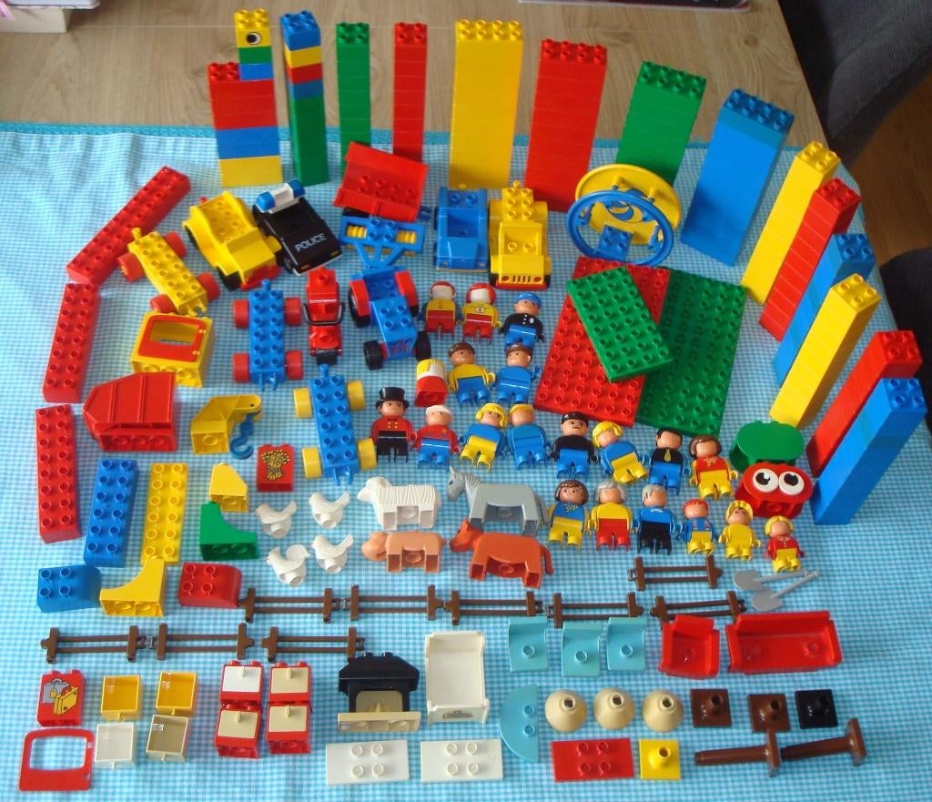 DUPLO partij, veel bouwstenen blokjes popjes voertuigen KIJK, Ophalen of Verzenden, Gebruikt, Duplo