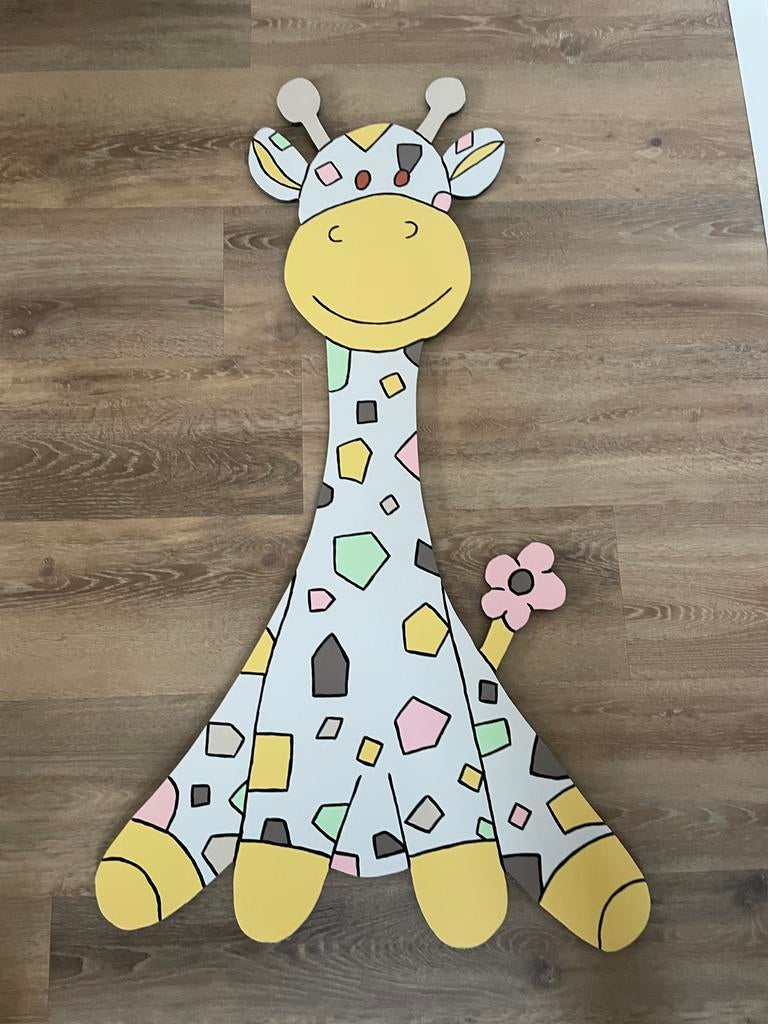 Geboortebord giraf meisje 120 bij 66,5 cm, Kinderen en Baby's, Ophalen, Gebruikt, Wanddecoratie