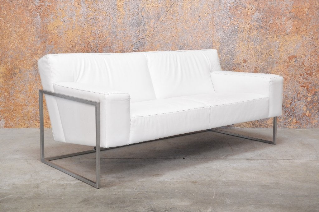 In zeer goede staat! witte leren Leolux Adartne design bank!, Leolux, Leolux, 150 tot 200 cm, Tweepersoons