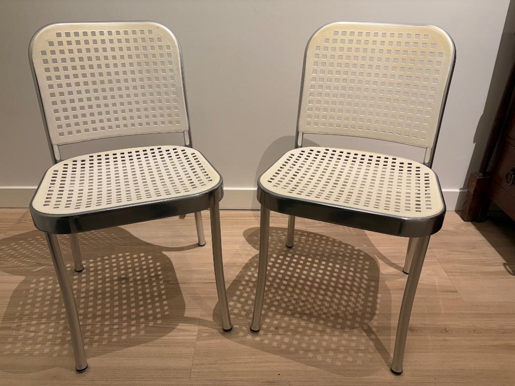 2x De Padova model Silver stoelen, Ophalen, Gebruikt, Twee, Overige kleuren