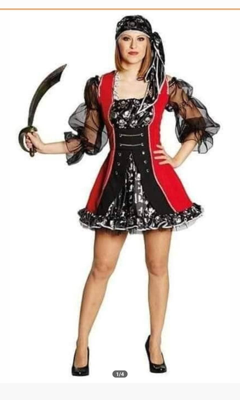 Piraten jurk met hoofddoek maat 42/44 carnaval foute party, Ophalen of Verzenden, Carnaval