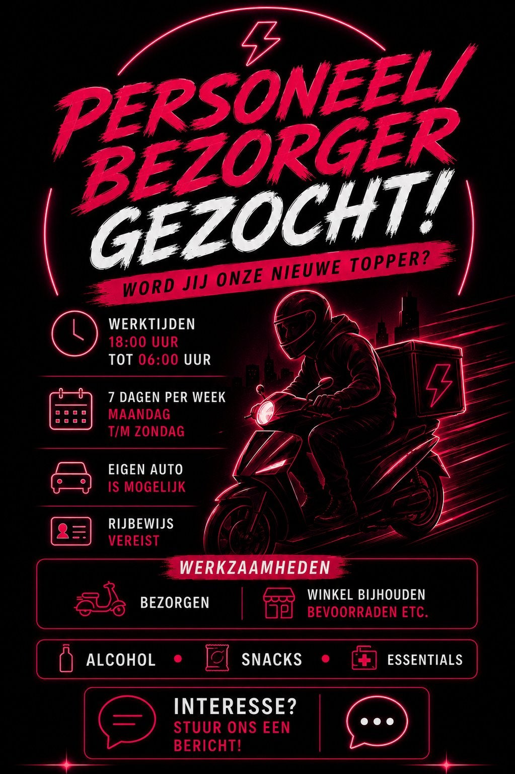 Personeel/Bezorger gezocht per direct, Vacatures, Vacatures | Detailhandel en Winkelpersoneel, Variabele uren, Overige niveaus