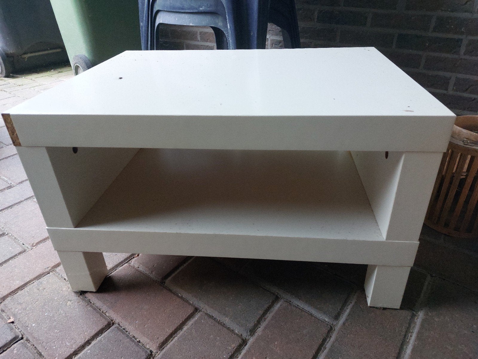 Wit tafeltje / tv meubeltje met opbergvak, Ophalen, Gebruikt, 50 tot 100 cm, Minder dan 100 cm