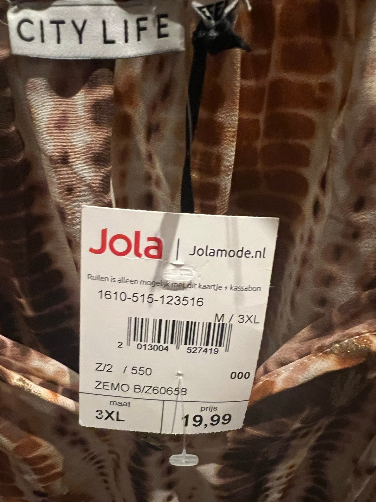 City Life Jola Dames Top M/3XL - Nieuw met kaartje, Maat 38/40 (M), Bruin, Nieuw, Ophalen of Verzenden