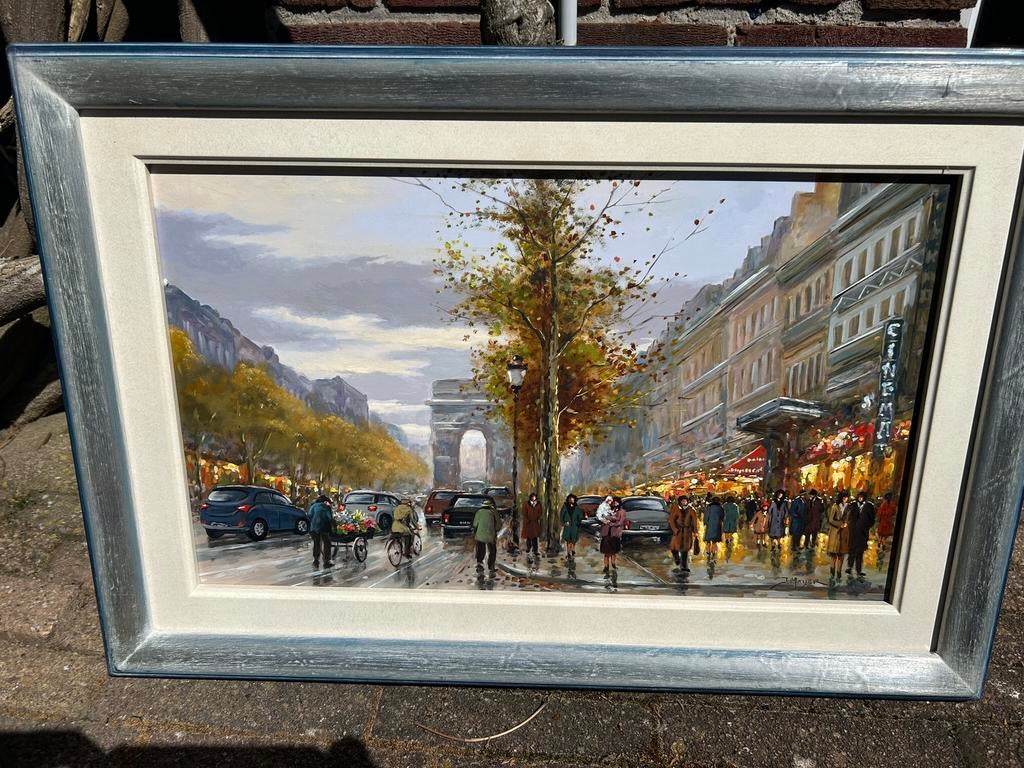 Prachtig schilderij van Parijs door Janny Meijer (1938), Ophalen of Verzenden