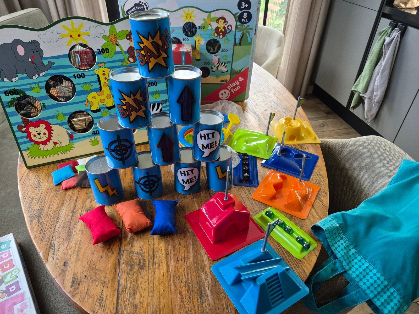 Spelletjespakket met Werpspel, blikgooien, knikkerbaan, Ophalen of Verzenden, Zo goed als nieuw, Jongen of Meisje
