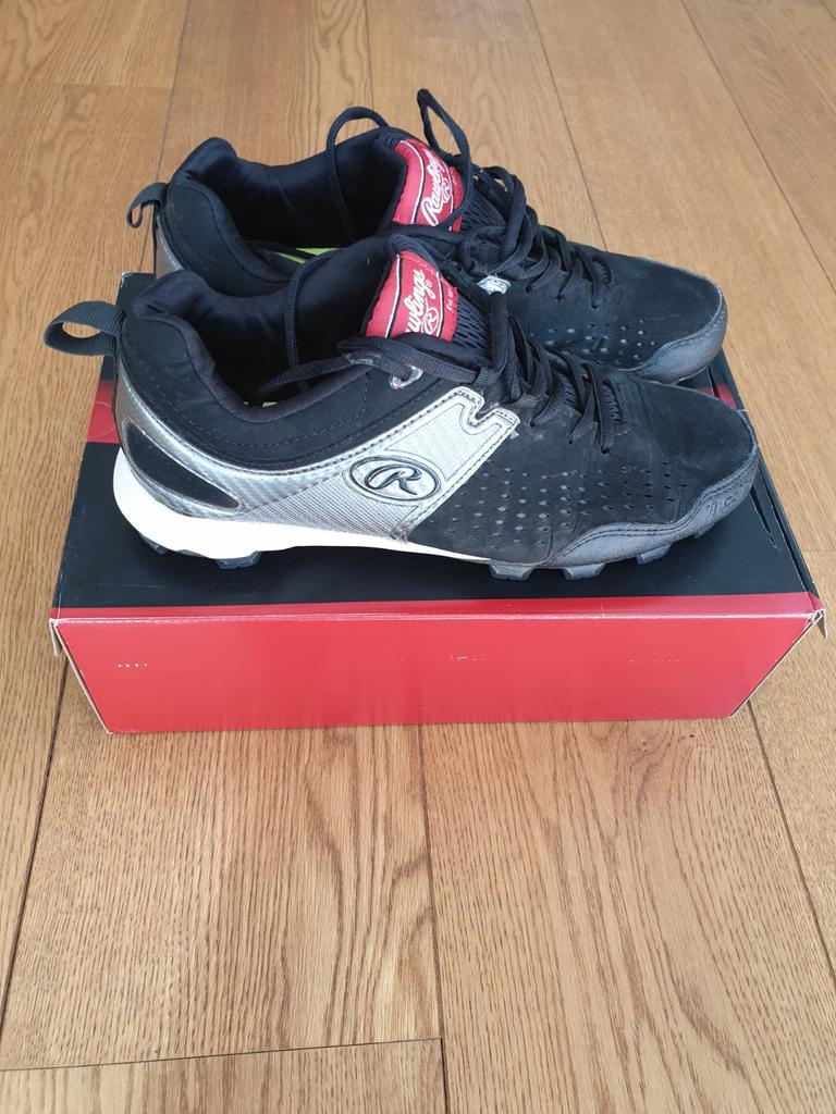 Rawlings Honkbalschoenen Heren Zwart/Zilver Maat 43, Ophalen of Verzenden, Gebruikt, Honkbal, Schoenen