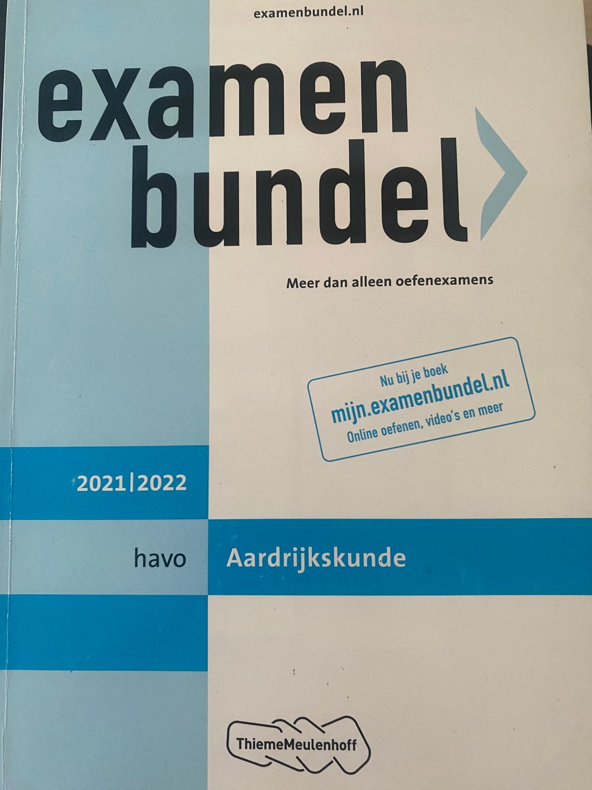 Examenbundel havo Aardrijkskunde, Boeken, Ophalen of Verzenden, Zo goed als nieuw, HAVO, Aardrijkskunde