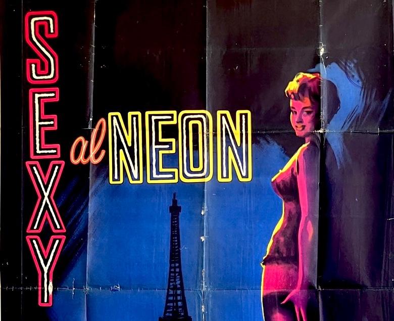 Sexy al Neon (1962) - Originele filmposter, Verzenden, Gebruikt, A1 t/m A3, Film en Tv