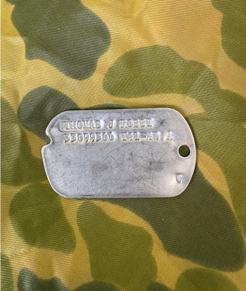 Tweede wereldoorlog US Dogtag Thomas J Rossi, Verzamelen, Militaria | Tweede Wereldoorlog, Ophalen of Verzenden, Landmacht, Amerika