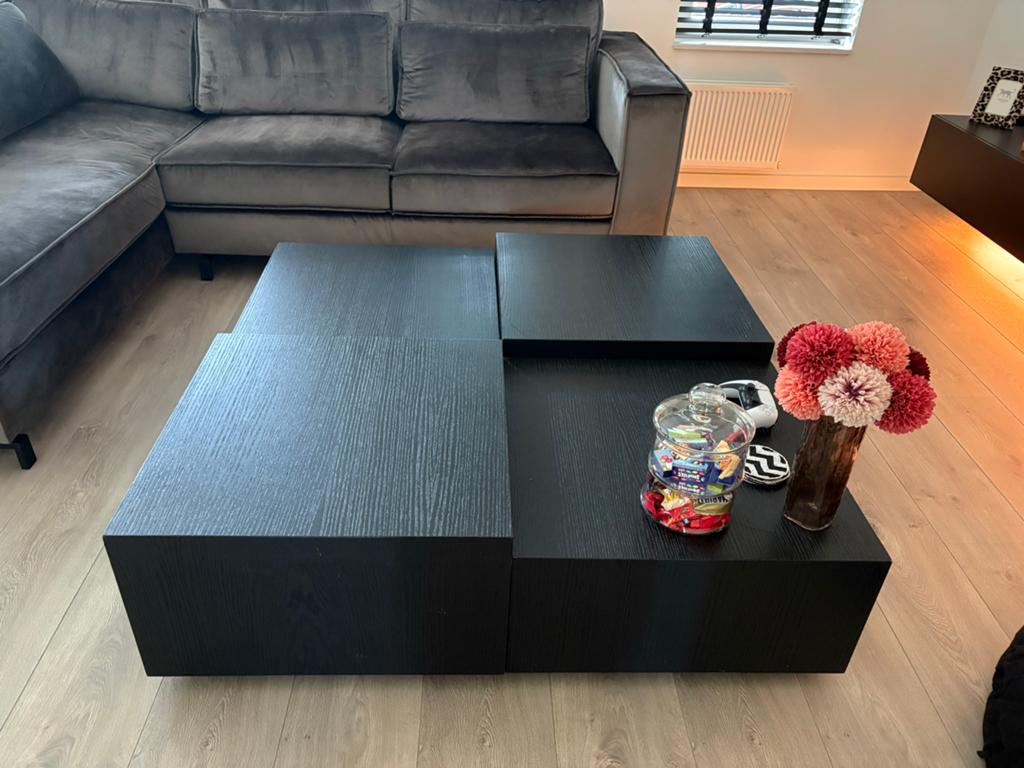 Moderne Zwarte Salontafel - Richmond look, Huis en Inrichting, Ophalen, Gebruikt, Vierkant, Minder dan 50 cm