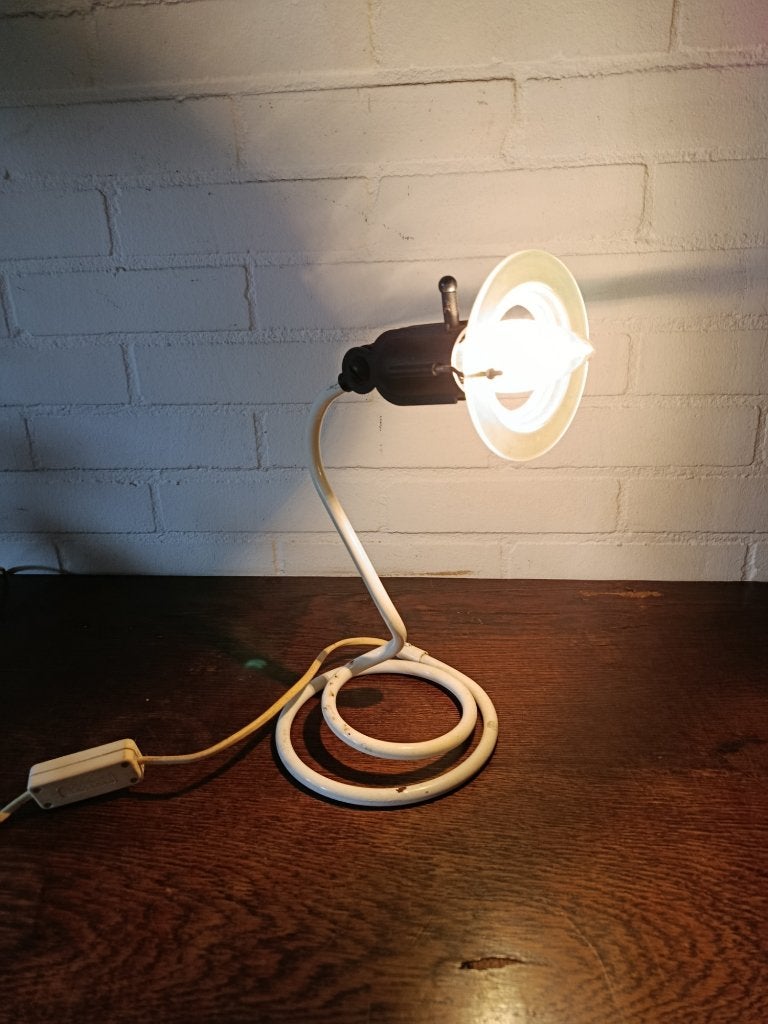 Vintage metalen bureaulampop spiraalvormige poot, Ophalen of Verzenden, Huis en Inrichting