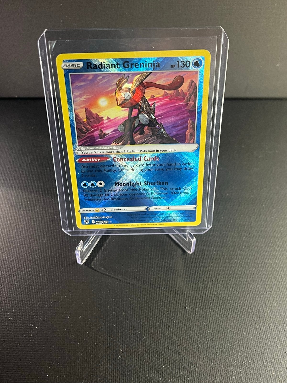 Radiant Greninja Pokémon Kaart (Foil), Ophalen of Verzenden, Zo goed als nieuw, Losse kaart, Foil
