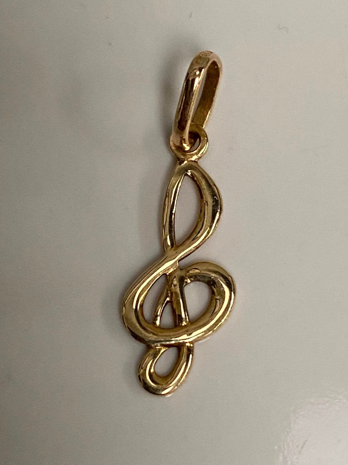 Geel gouden muzieknoot 750, Verzenden, Goud, Hanger