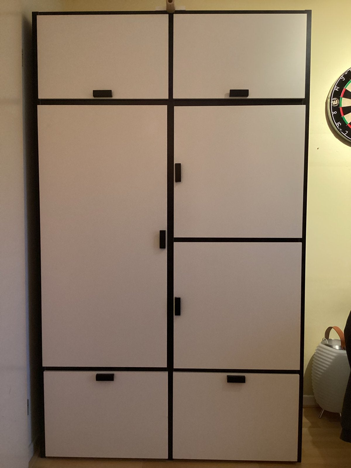 IKEA ODDA Garderobekast Zwart/wit 120x200x55, Ophalen, 100 tot 150 cm, 200 cm of meer, Zo goed als nieuw