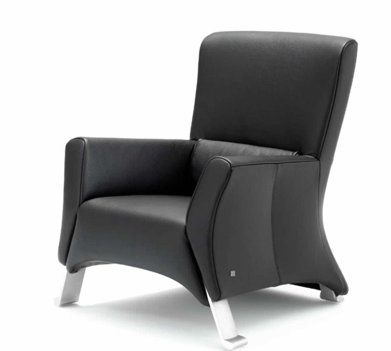 Rolf Benz Leren Design Fauteuil 322 Zwart, Zeer Goede Staat, Huis en Inrichting, Ophalen, Zo goed als nieuw, Leer, 75 tot 100 cm