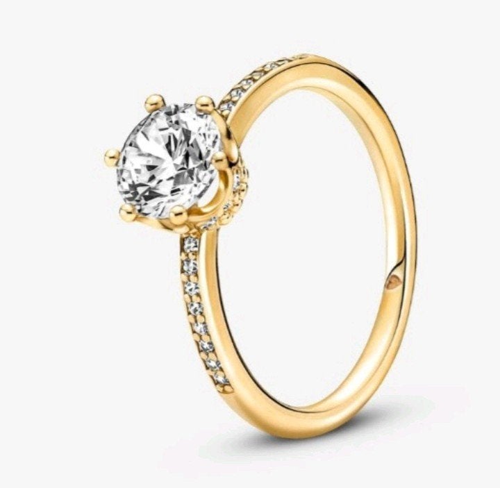 pandora kroonring, Ophalen, Zo goed als nieuw, Dame, Goud