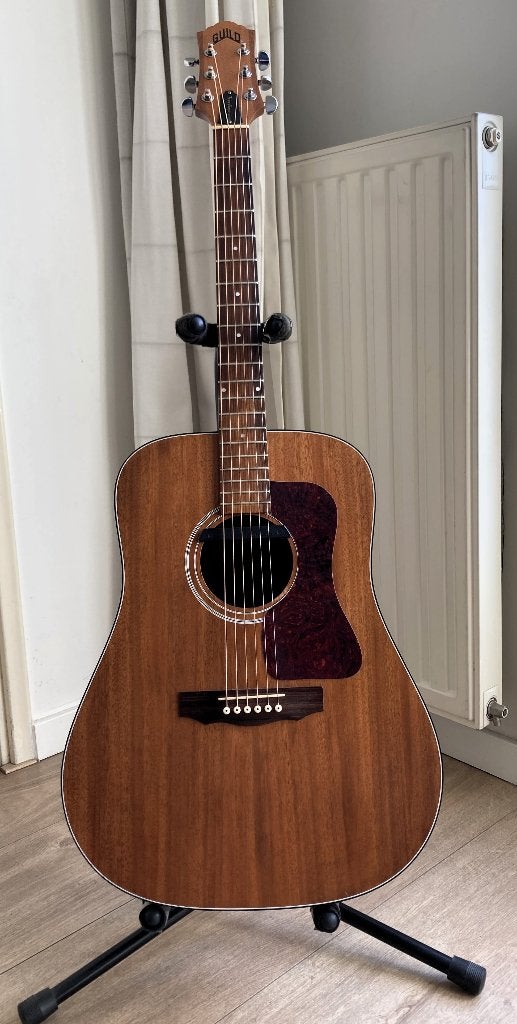 Guild D4 All Mahogany HR True American akoestische gitaar, Ophalen, Zo goed als nieuw, Western- of Steelstringgitaar, Met koffer