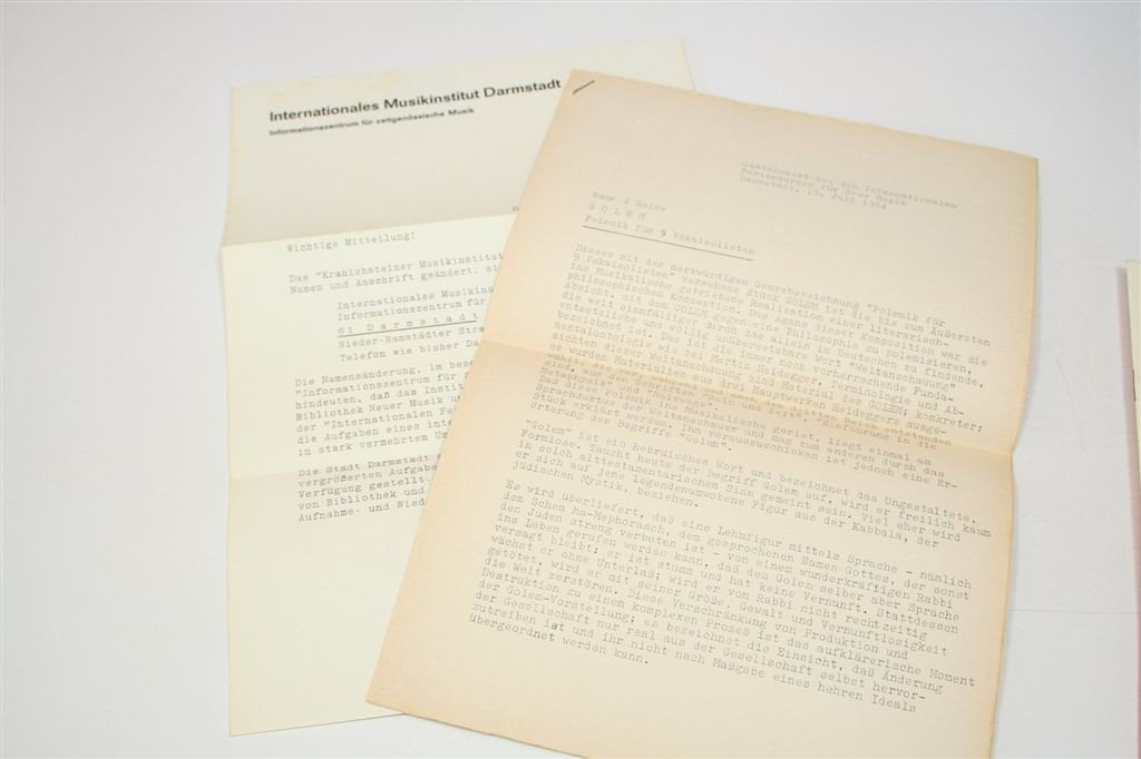 Ferienkurse Neue Musik Darmstadt 1964 Otto Tomek, Ophalen of Verzenden, Gelezen, Artiest