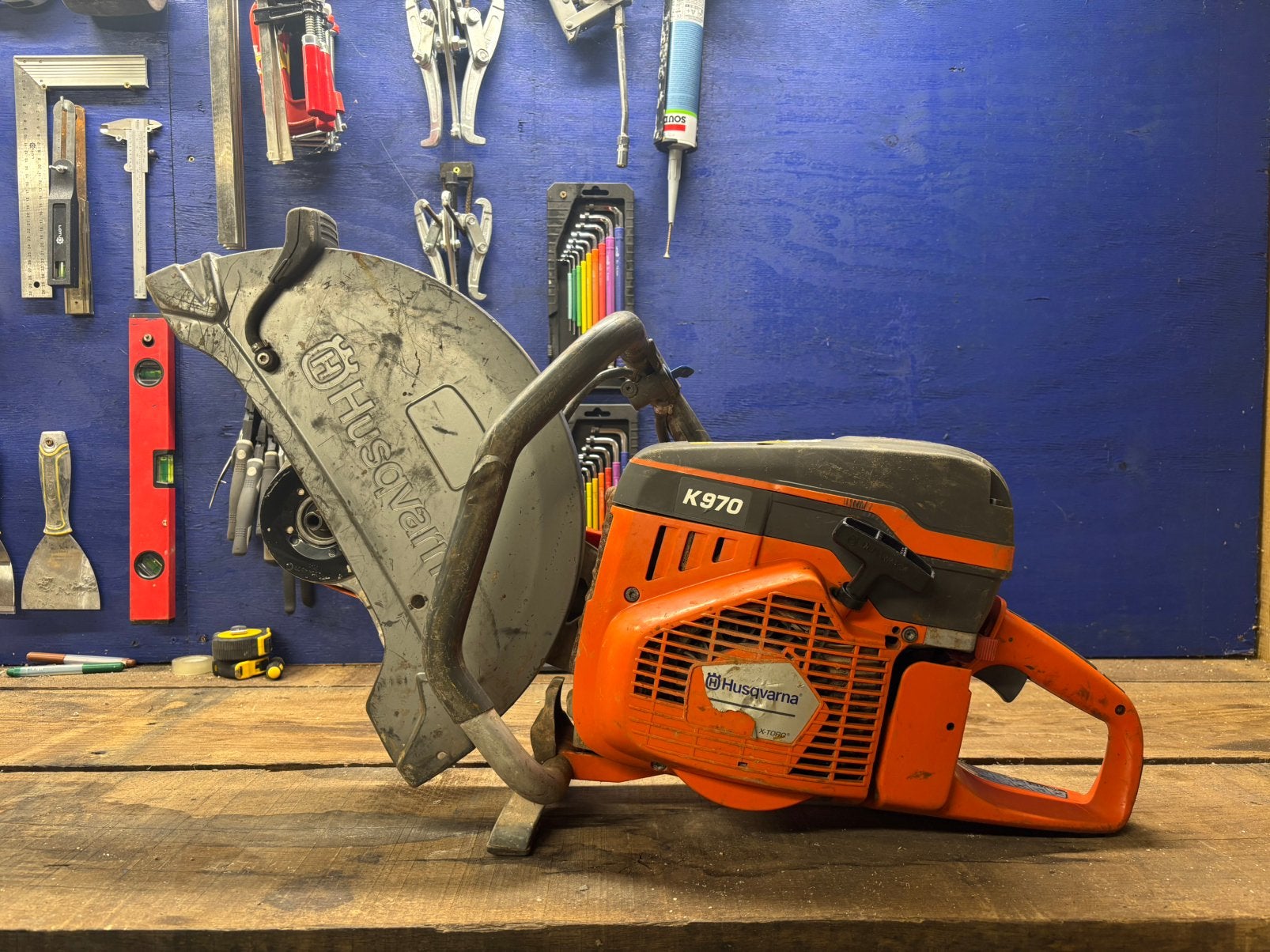 Husqvarna k970 bandenzaag, Doe-het-zelf en Verbouw, Ophalen, Gebruikt, 70 mm of meer, Overige typen