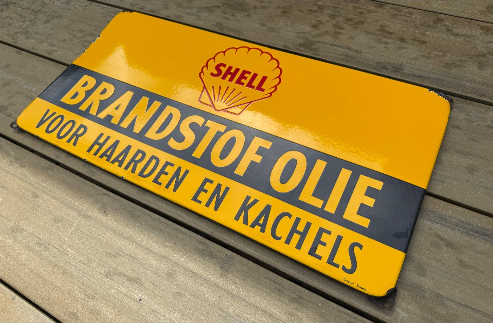 Emaille Reclamebord SHELL Brandstof Olie, Verzamelen, Merken en Reclamevoorwerpen, Ophalen of Verzenden, Reclamebord