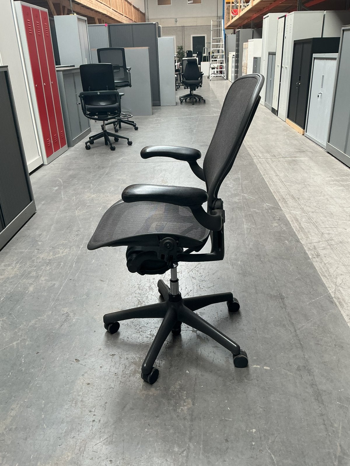 Herman Miller Aeron Bureaustoel | Type C | Graphite, Gebruikt, Overige kleuren, ., Ophalen of Verzenden
