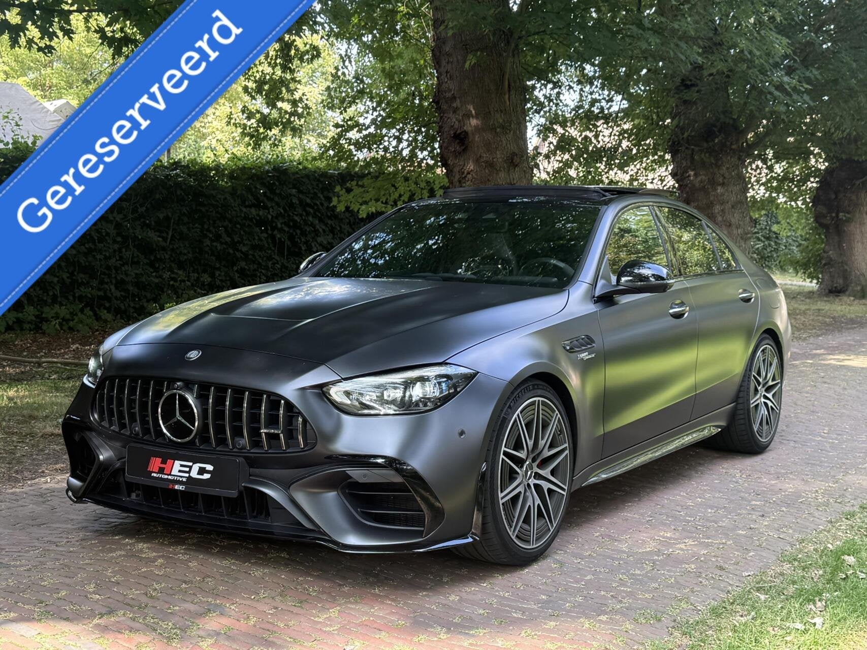 Mercedes C-klasse AMG 63 S E Performance Pano|HuD|360|Burmes, Auto's, Automaat, 4 cilinders, Vierwielaandrijving, Hybride Elektrisch/Benzine