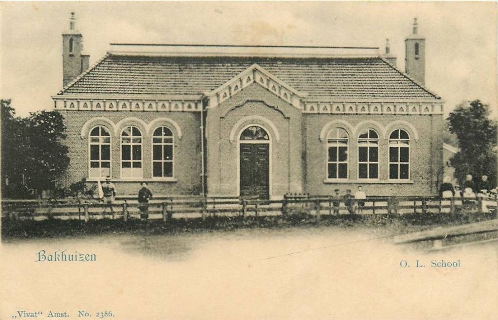 388-295-029 Bakhuizen School, Verzenden, Voor 1920, Friesland